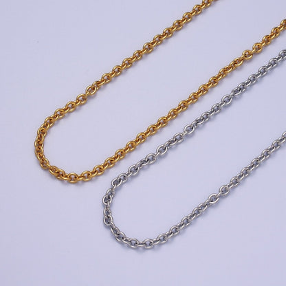 24K Gold Filled 4mm Cable Rolo Unfinished Chain in Gold &amp; Silver | ROLL-990, ROLL-991 Clearance Pricing