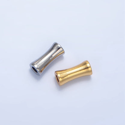 24K Gold Filled 4mm Minimalist Curved Tube Bead in Gold &amp; Silver | B256