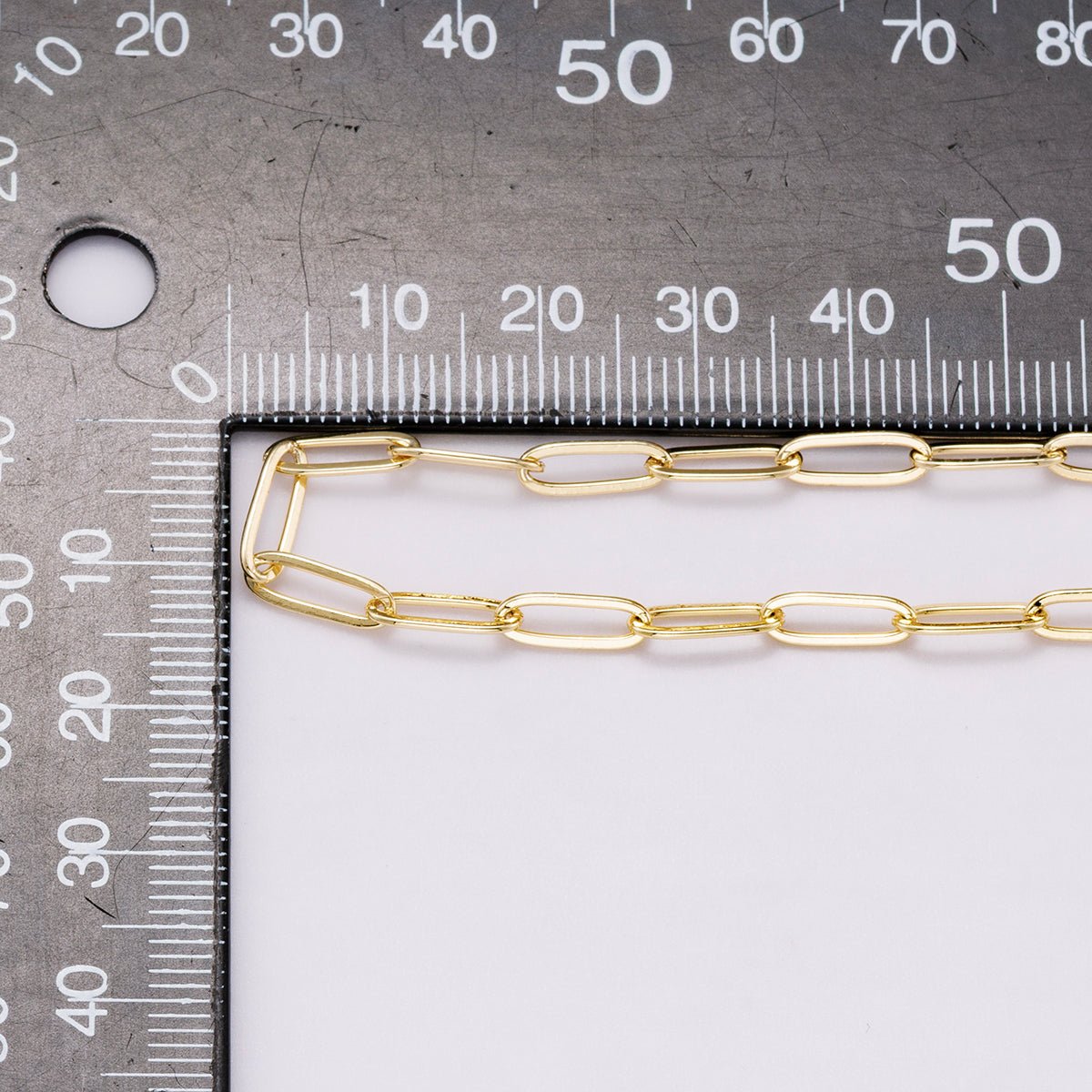 24K Gold Filled 4mm Minimalist Paperclip Unfinished Chain by Yard | Roll-01868