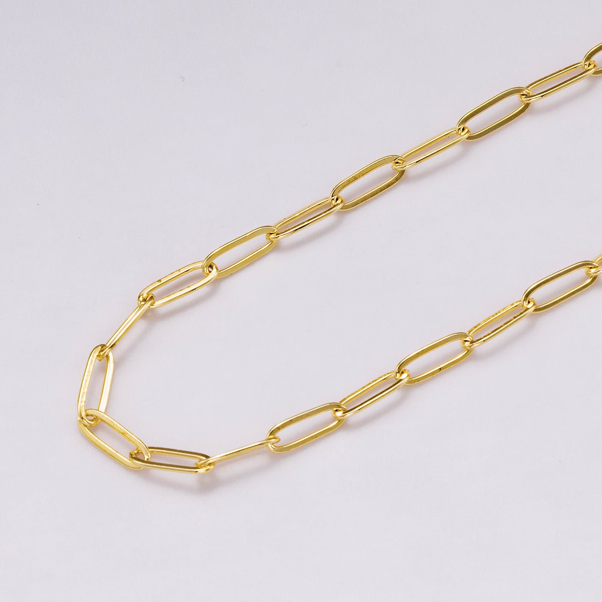 24K Gold Filled 4mm Minimalist Paperclip Unfinished Chain by Yard | Roll-01868