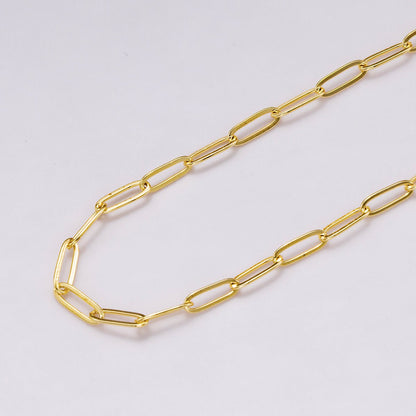 24K Gold Filled 4mm Minimalist Paperclip Unfinished Chain by Yard | Roll-01868