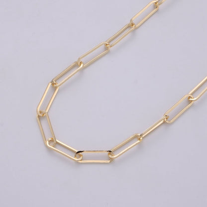 24K Gold Filled 4mm Minimalist Paperclip Unfinished Chain by Yard | Roll-252