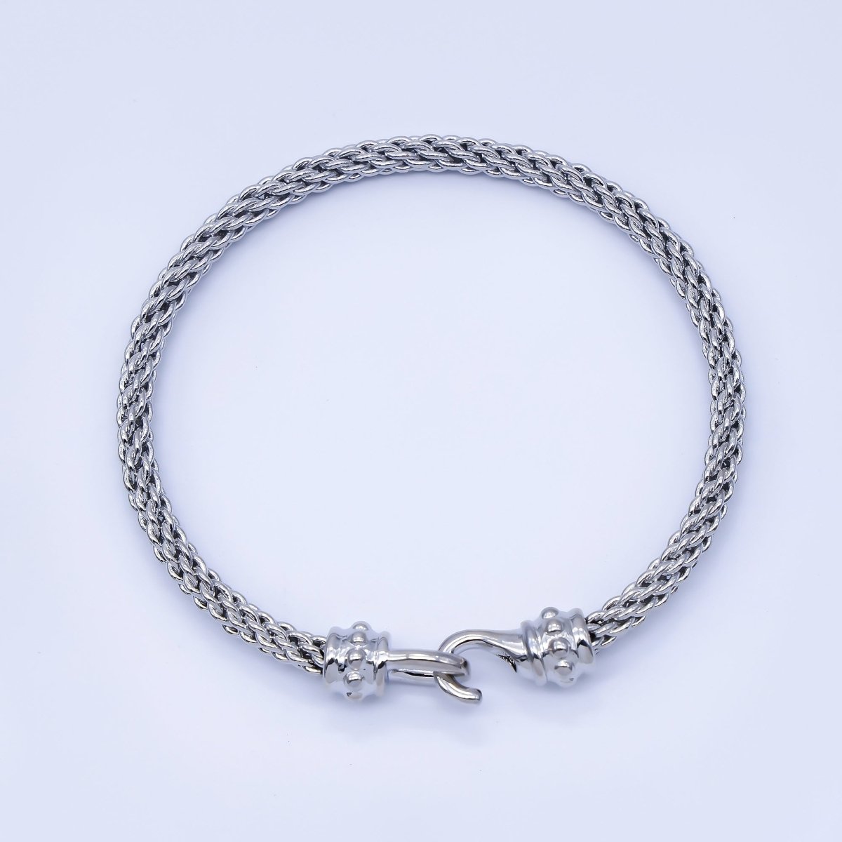 24K Gold Filled 4mm Twisted Rope Mixed Metal Bangle Bracelet Men Woman Jewelry | WA-03891