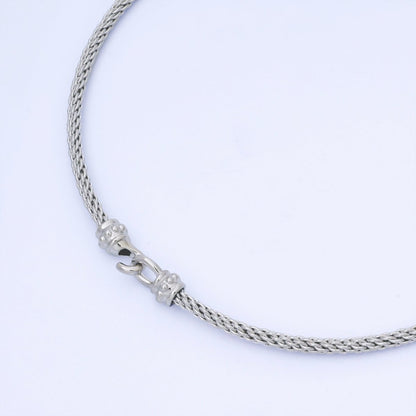 24K Gold Filled 4mm Twisted Rope Mixed Metal Necklace | WA-3898