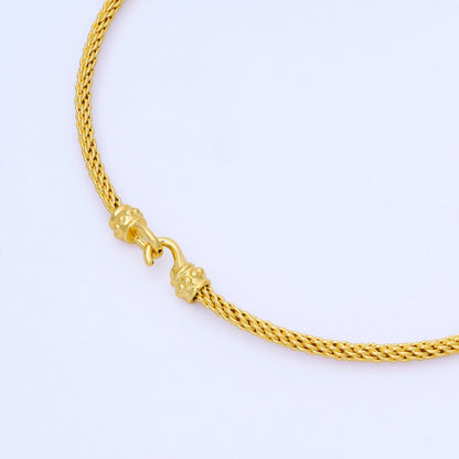 24K Gold Filled 4mm Twisted Rope Mixed Metal Necklace | WA-3898