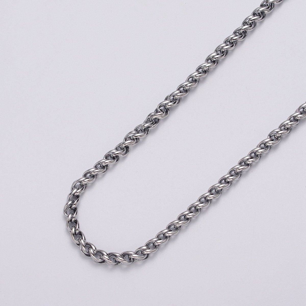 24K Gold Filled 4mm Wheat Statement Double Link Unfinished Chain by Yard in Gold &amp; Silver | ROLL-1045, ROLL-1079 Clearance Pricing