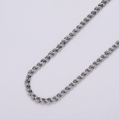 24K Gold Filled 4mm Wheat Statement Double Link Unfinished Chain by Yard in Gold &amp; Silver | ROLL-1045, ROLL-1079 Clearance Pricing