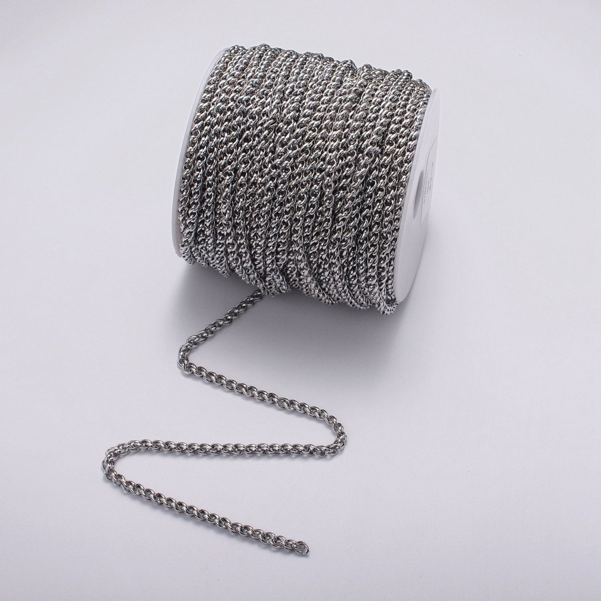 24K Gold Filled 4mm Wheat Statement Double Link Unfinished Chain by Yard in Gold &amp; Silver | ROLL-1045, ROLL-1079 Clearance Pricing