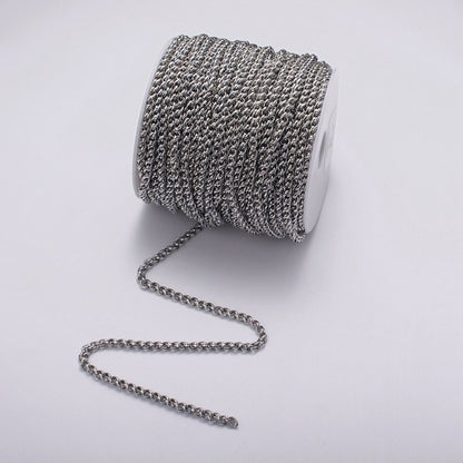24K Gold Filled 4mm Wheat Statement Double Link Unfinished Chain by Yard in Gold &amp; Silver | ROLL-1045, ROLL-1079 Clearance Pricing