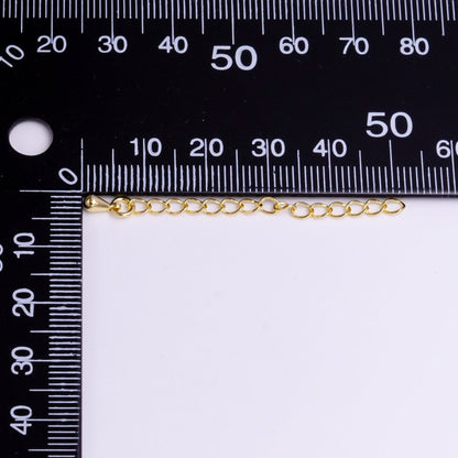 24K Gold Filled 50mm Teardrop Chain Extender Jewelry Making Supply | Z-382