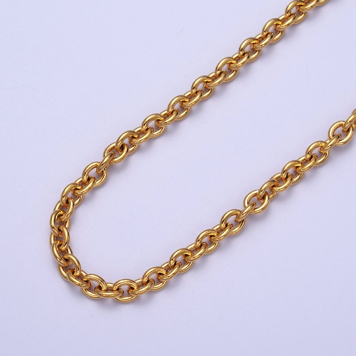 24K Gold Filled 5.2mm Cable Unfinished Statement Chain in Gold &amp; Silver | ROLL-964, ROLL-965 Clearance Pricing