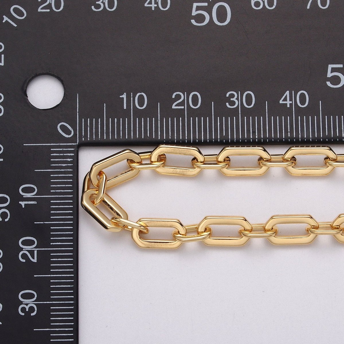 24k Gold Filled 5.5mm Hexagonal PaperClip Cable Link Unfinished Chain in Gold &amp; Silver | ROLL-1122 ROLL-1205 Clearance Pricing