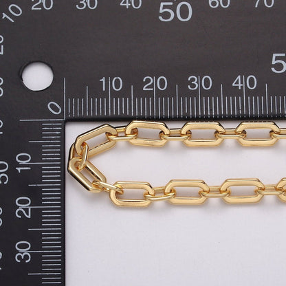 24k Gold Filled 5.5mm Hexagonal PaperClip Cable Link Unfinished Chain in Gold &amp; Silver | ROLL-1122 ROLL-1205 Clearance Pricing