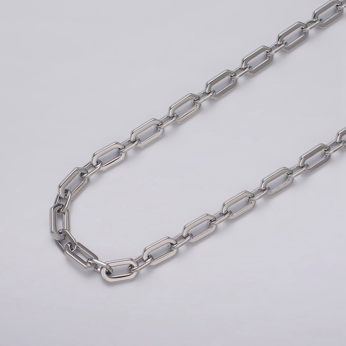 24k Gold Filled 5.5mm Hexagonal PaperClip Cable Link Unfinished Chain in Gold &amp; Silver | ROLL-1122 ROLL-1205 Clearance Pricing
