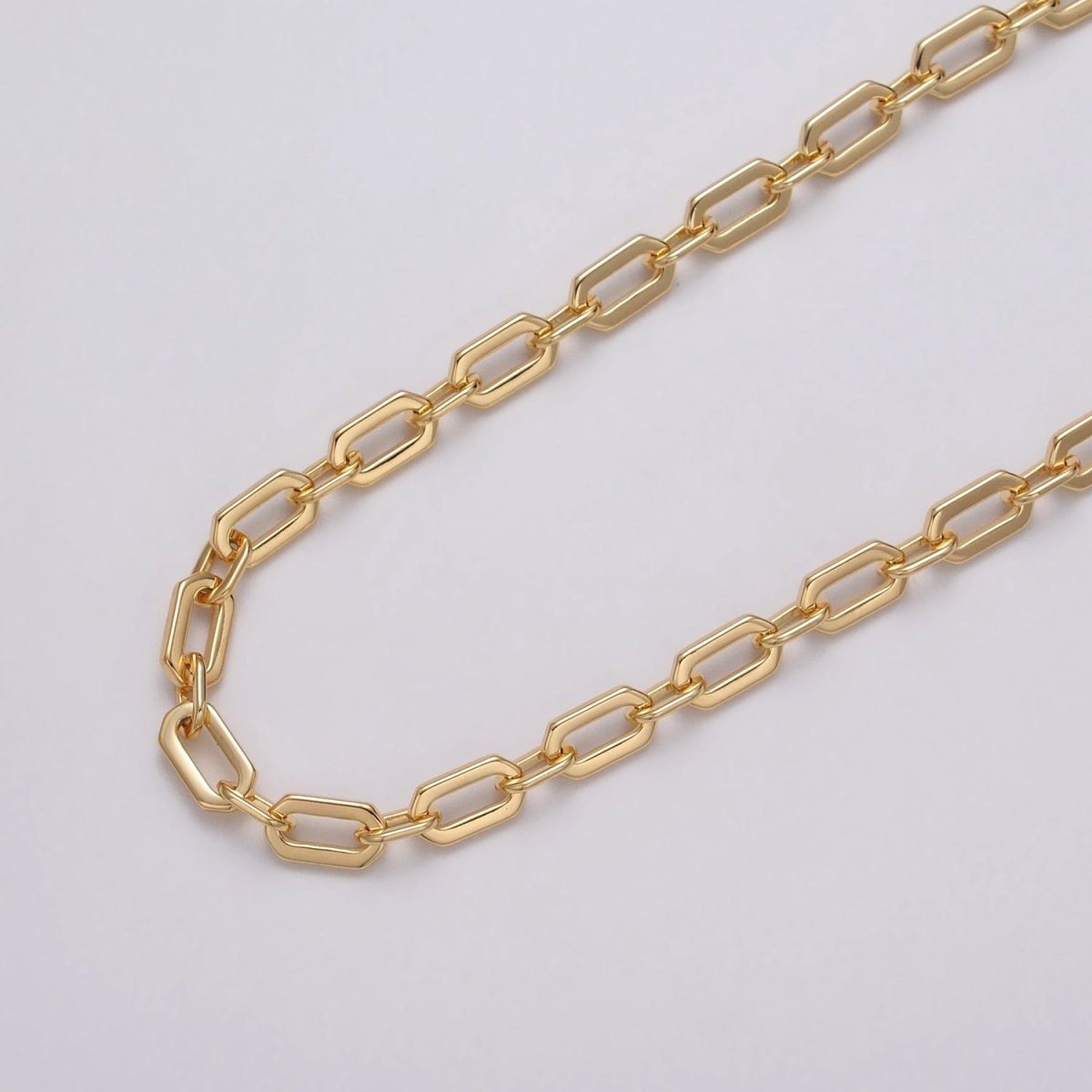 24k Gold Filled 5.5mm Hexagonal PaperClip Cable Link Unfinished Chain in Gold &amp; Silver | ROLL-1122 ROLL-1205 Clearance Pricing