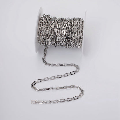 24k Gold Filled 5.5mm Hexagonal PaperClip Cable Link Unfinished Chain in Gold &amp; Silver | ROLL-1122 ROLL-1205 Clearance Pricing