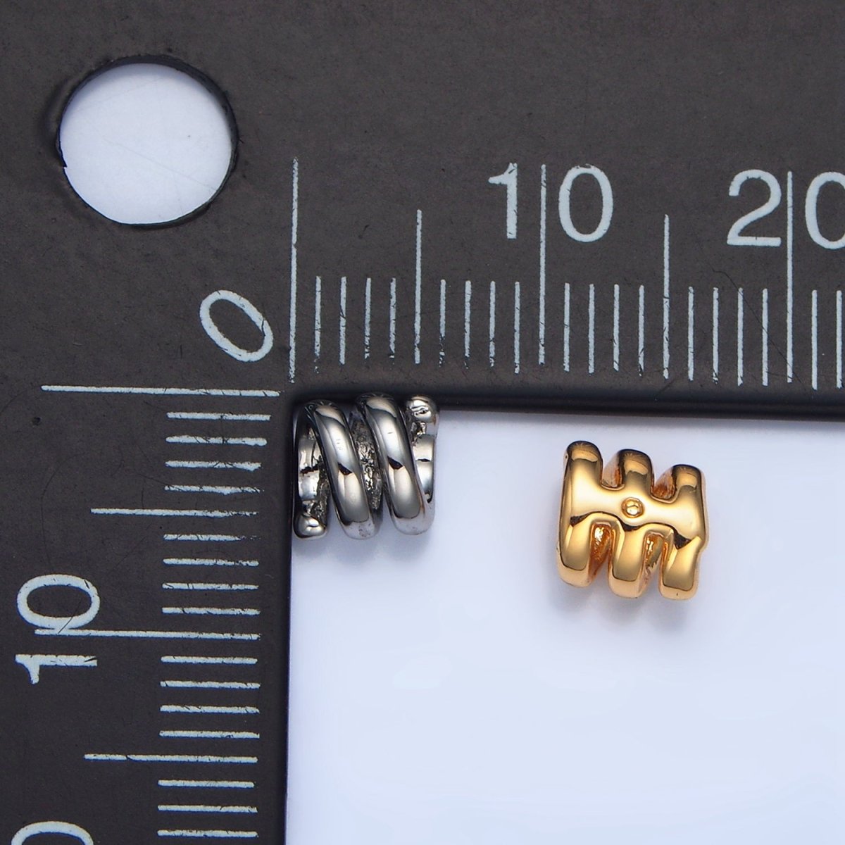 24K Gold Filled 5.6mm Twisted Coil Rope Bead in Gold &amp; Silver | B911