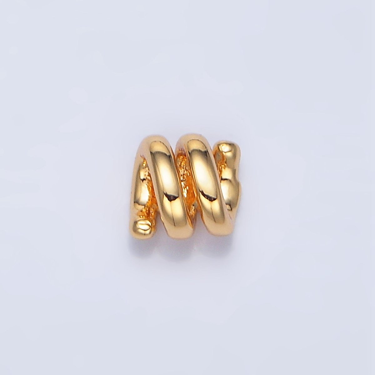 24K Gold Filled 5.6mm Twisted Coil Rope Bead in Gold &amp; Silver | B911