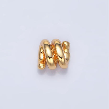 24K Gold Filled 5.6mm Twisted Coil Rope Bead in Gold &amp; Silver | B911