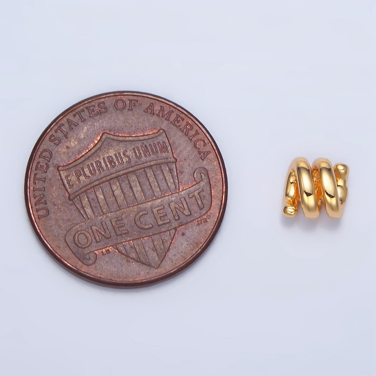 24K Gold Filled 5.6mm Twisted Coil Rope Bead in Gold &amp; Silver | B911