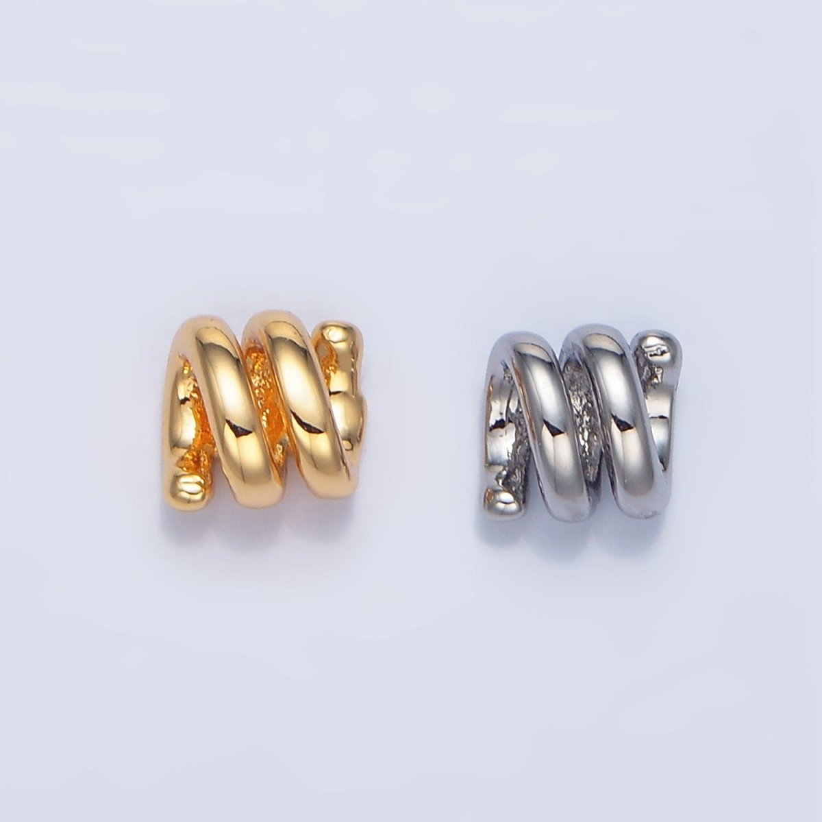 24K Gold Filled 5.6mm Twisted Coil Rope Bead in Gold &amp; Silver | B911