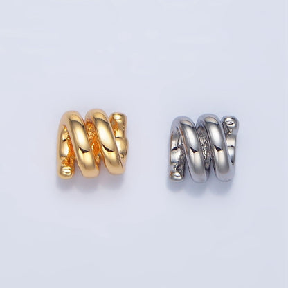 24K Gold Filled 5.6mm Twisted Coil Rope Bead in Gold &amp; Silver | B911