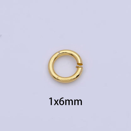 24K Gold Filled 5mm, 6mm, 7mm, 8mm (18 Gauge) Jump Ring Jewelry Making Supply | SP-1560 ~ SP1563-15