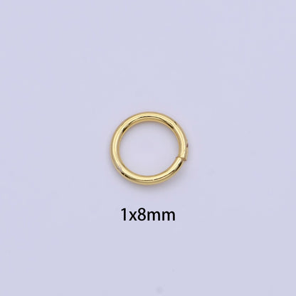 24K Gold Filled 5mm, 6mm, 7mm, 8mm (18 Gauge) Jump Ring Jewelry Making Supply | SP-1560 ~ SP1563-15