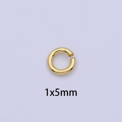 24K Gold Filled 5mm, 6mm, 7mm, 8mm (18 Gauge) Jump Ring Jewelry Making Supply | SP-1560 ~ SP1563-15