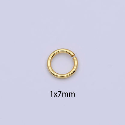 24K Gold Filled 5mm, 6mm, 7mm, 8mm (18 Gauge) Jump Ring Jewelry Making Supply | SP-1560 ~ SP1563-15