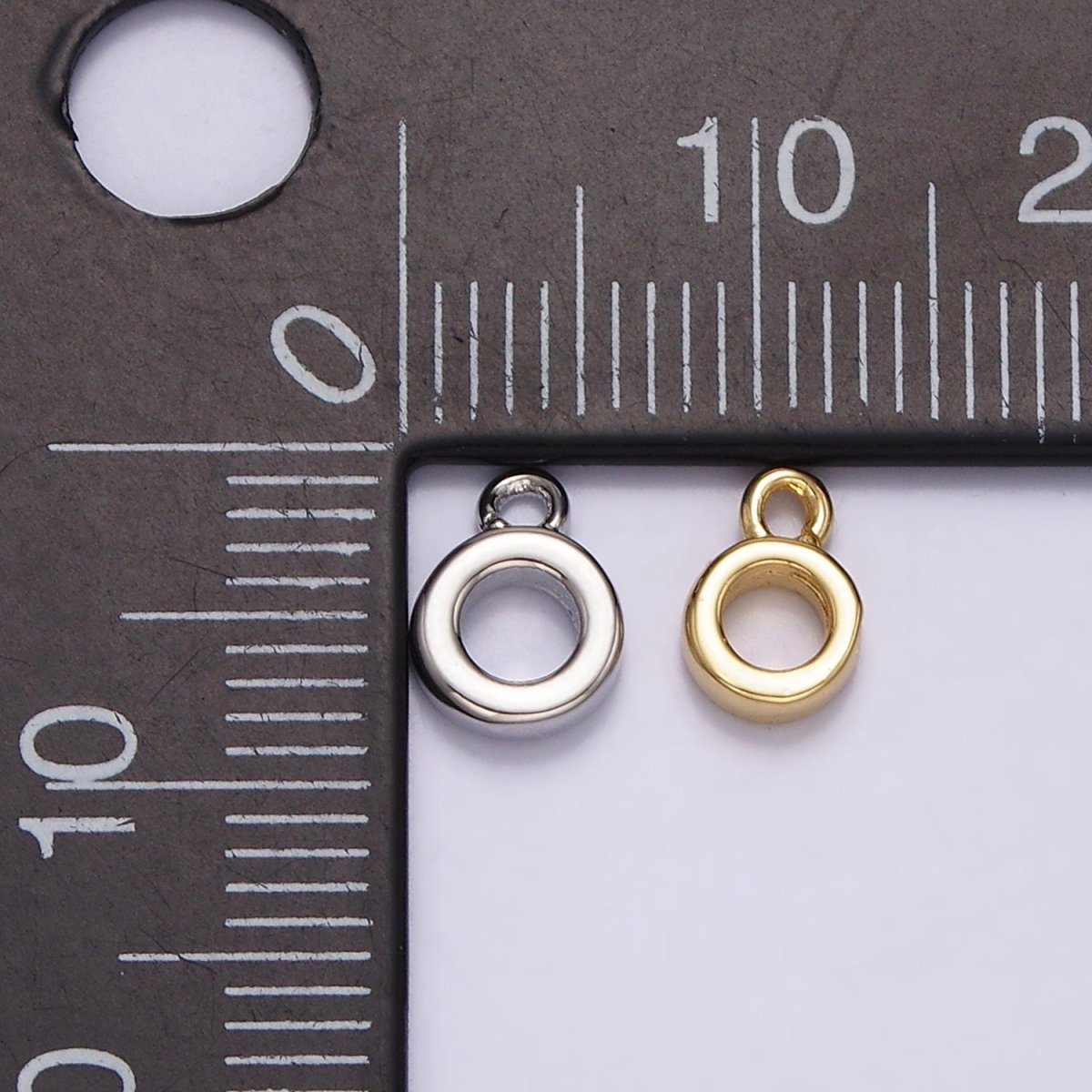 24K Gold Filled 5mm, 6mm Thin Crimp Open Loop Charm Holder Jewelry Making Supply in Gold &amp; Silver | Z-923 - Z-926