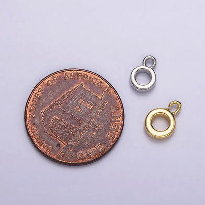 24K Gold Filled 5mm, 6mm Thin Crimp Open Loop Charm Holder Jewelry Making Supply in Gold &amp; Silver | Z-923 - Z-926