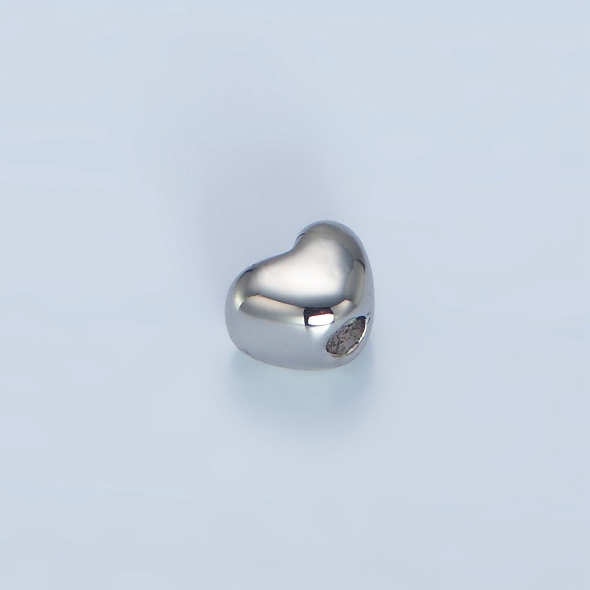 24K Gold Filled 5mm Chubby Heart Minimalist Bead in Gold &amp; Silver | B063