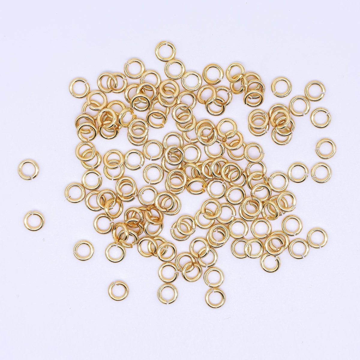 24K Gold Filled 5mm x 1mm Classic Round Jump Ring Findings Set in Gold &amp; Silver | SP-01640