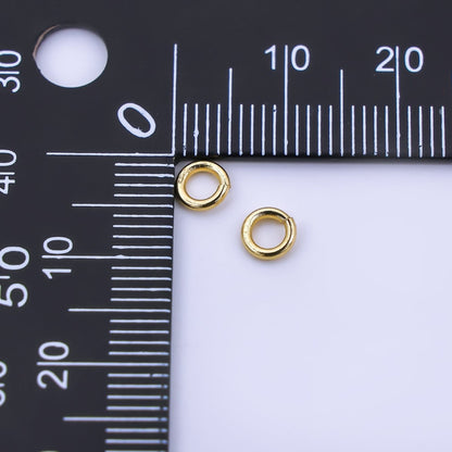 24K Gold Filled 5mm x 1mm Classic Round Jump Ring Findings Set in Gold &amp; Silver | SP-01640