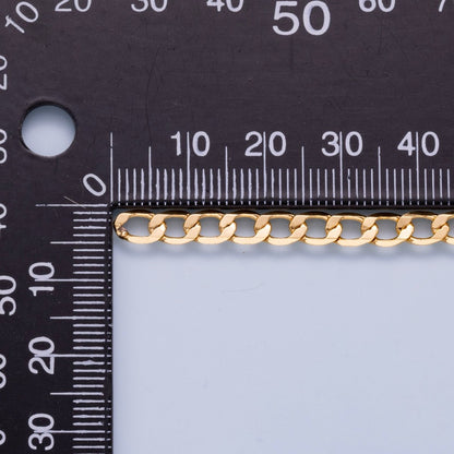 24K Gold Filled 5mm Minimalist Curb Chain Unfinished Chain by Yard | Roll-01869