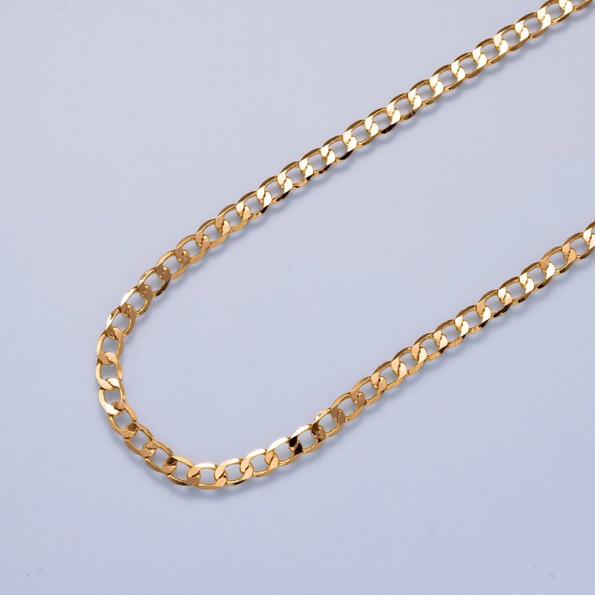 24K Gold Filled 5mm Minimalist Curb Chain Unfinished Chain by Yard | Roll-01869