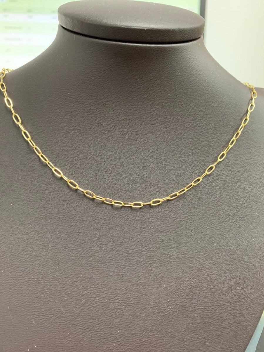 24K Gold Filled 5mm Minimalist Paperclip Unfinished Chain by Yard | Roll-00471