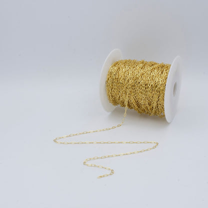 24K Gold Filled 5mm Minimalist Paperclip Unfinished Chain by Yard | Roll-00471
