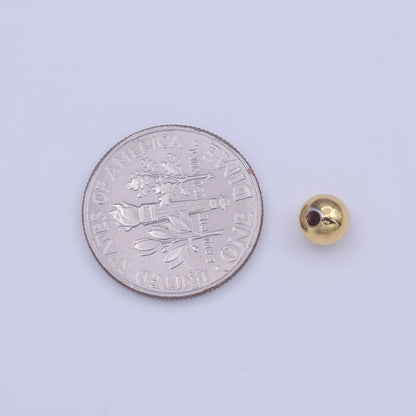 24K Gold Filled 5mm Round Minimalist Bead Crimp Jewelry Making Supply | Z-407