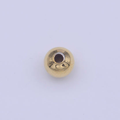 24K Gold Filled 5mm Round Minimalist Bead Crimp Jewelry Making Supply | Z-407