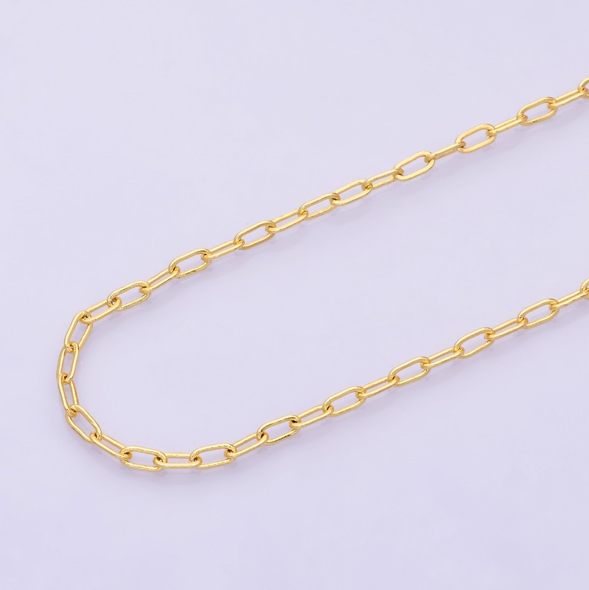 24K Gold Filled 5mm x 2.4mm Thin Minimalist Paperclip Unfinished Chain by Yard | Roll-01834