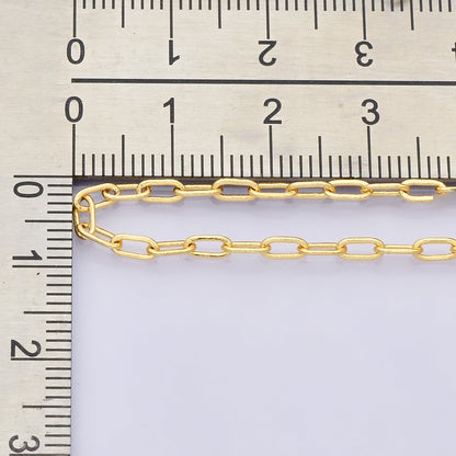 24K Gold Filled 5mm x 2.4mm Thin Minimalist Paperclip Unfinished Chain by Yard | Roll-01834