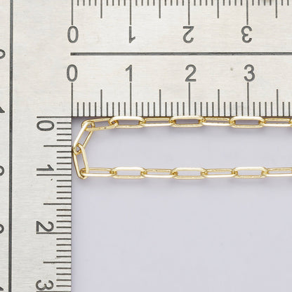 24K Gold Filled 6.4mm x 2.4mm Minimalist Paperclip Unfinished Chain by Yard | Roll-00575