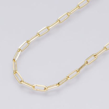 24K Gold Filled 6.4mm x 2.4mm Minimalist Paperclip Unfinished Chain by Yard | Roll-00575