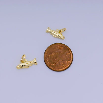 24K Gold Filled 6.5mm Pisces Sea Fish Animal Charm | AJ-382