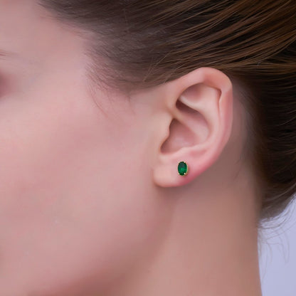 24K Gold Filled 6.8mm Oval CZ Stud Earrings | AB1001 - AB1005