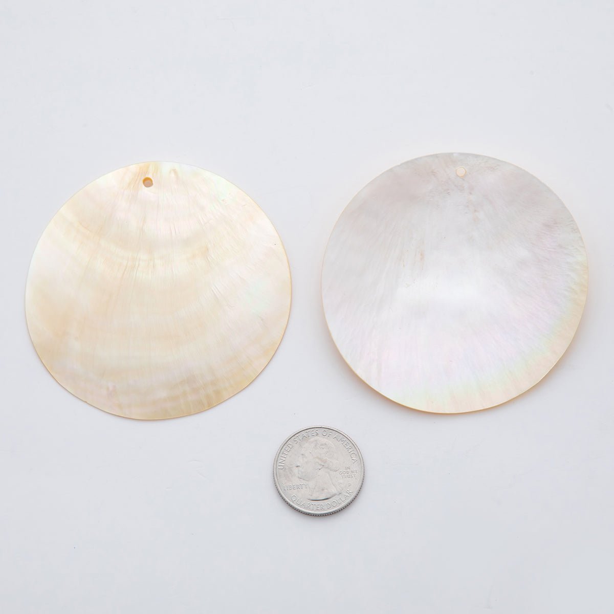 24K Gold Filled 70mm Mother of Pearl Round Finding | Z1164