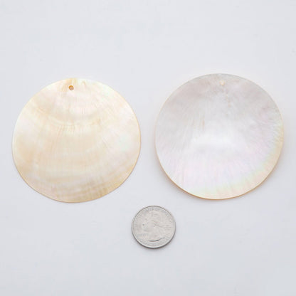 24K Gold Filled 70mm Mother of Pearl Round Finding | Z1164