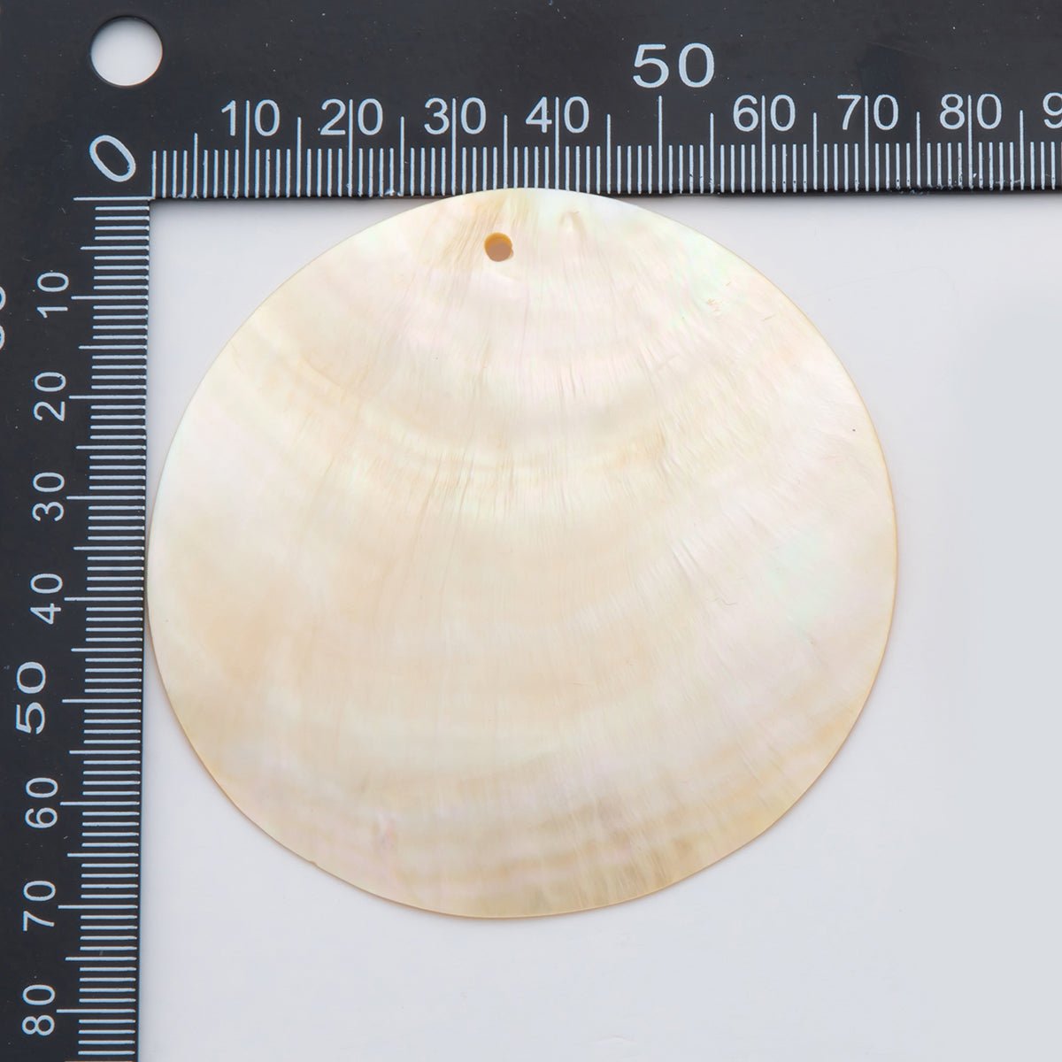 24K Gold Filled 70mm Mother of Pearl Round Finding | Z1164